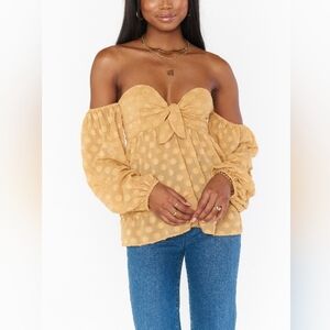 SMYM NWT Nita Gold Dot Top M